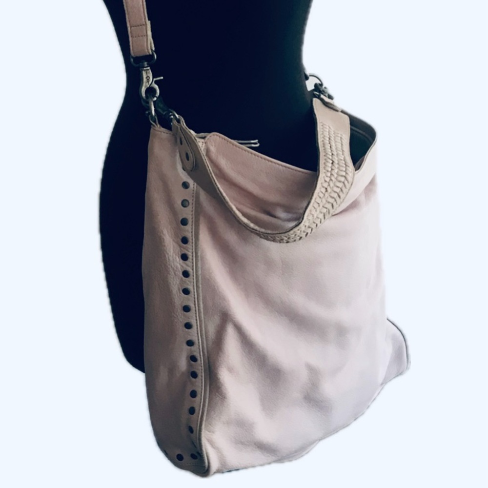Day & Mood Bohemian Leather Studded Hobo/ Crossbody  Bag